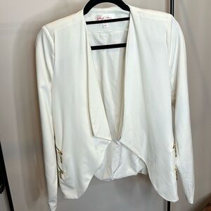Marilyn Monroe White Gold Side Zip Blazer